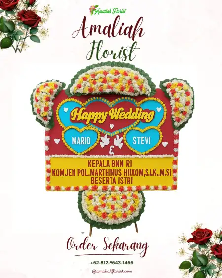 Papan Bunga Pernikahan Obi Timur